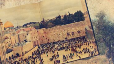 Jerusalemâ€™s Western Wall pictured in a history book. Photo by Protasov AN via Shutterstock.com