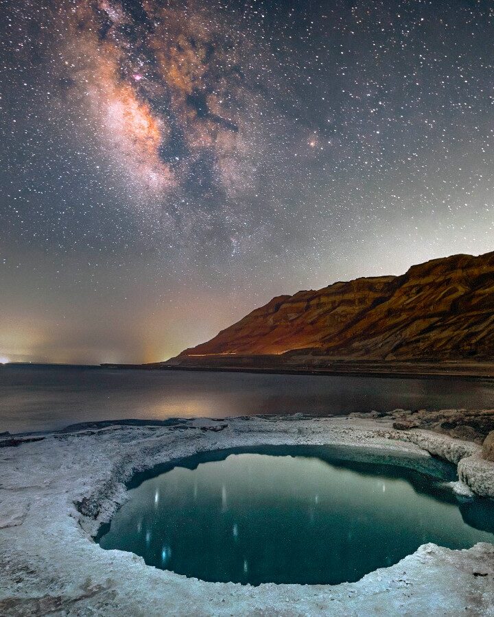 Roi Levi’s award-winning image, “Milky Way Sinkhole at the Dead Sea.”
