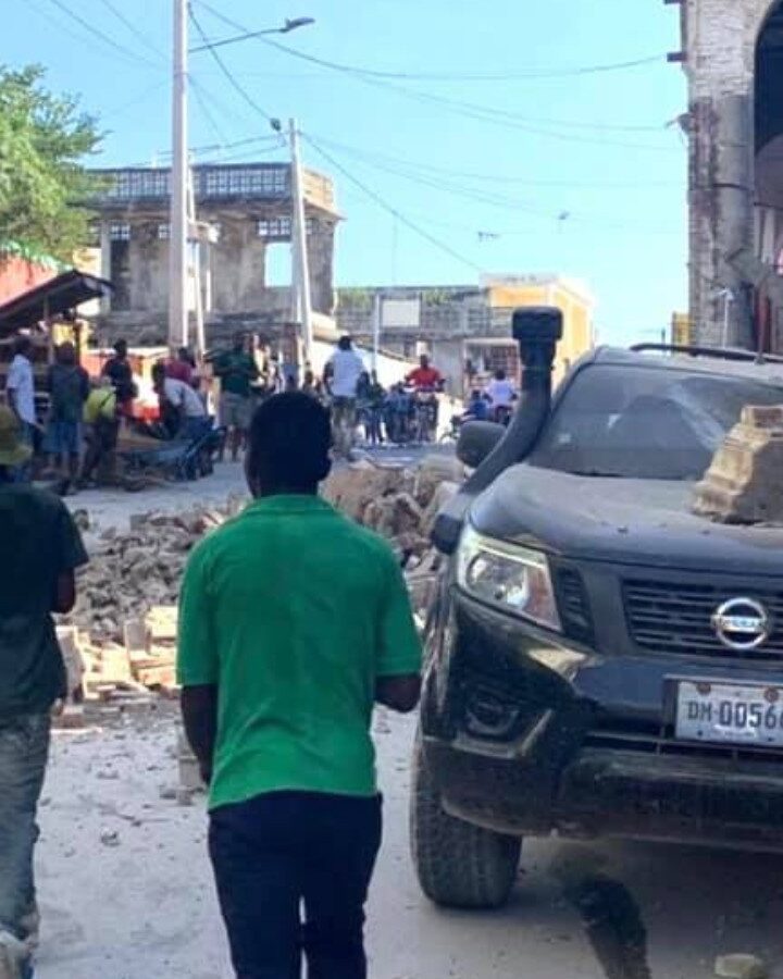 Devastation in Haiti following the August 14, 2021 earthquake. Photo by JCOM via SmartAID