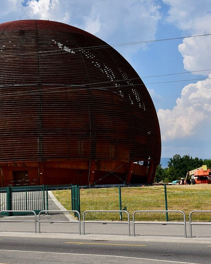 The CERN Globe, Geneva. Photo by Ank Kumar via Wikimedia Commons