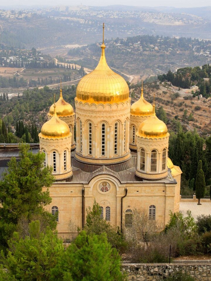 View of the Russian Orthodox church in the Ein Kerem neighborhood of Jerusalem. Photo by Sliman Khader/FLASH90