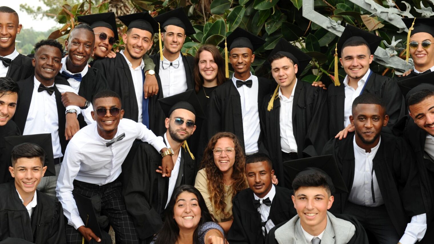Yemin Orde Youth Village students — from around the world as well as native-born Israelis — celebrate during the 2021 graduation ceremony.