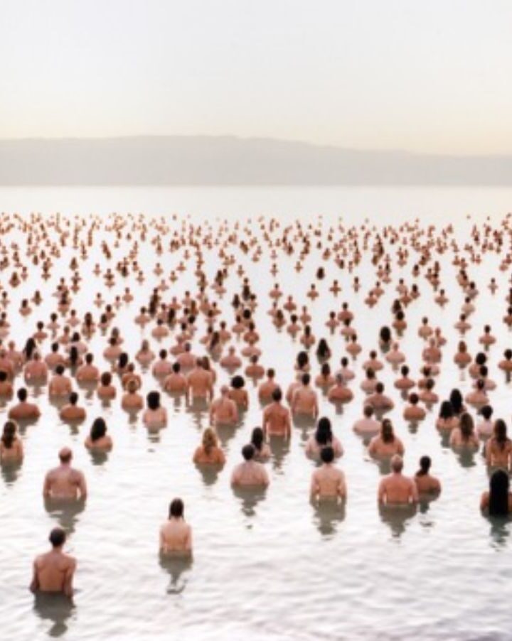 A photo from Spencer Tunick’s 2011 installation of the Dead Sea. Photo courtesy of Spencer Tunick.