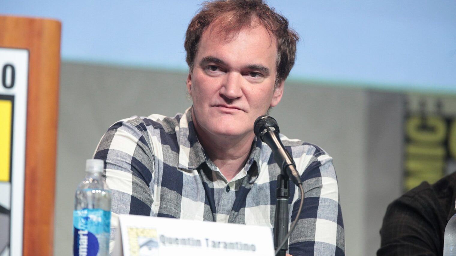 Quentin Tarantino speaking at the 2015 San Diego Comic Con International. Photo by Gage Skidmore via Wikimedia Commons