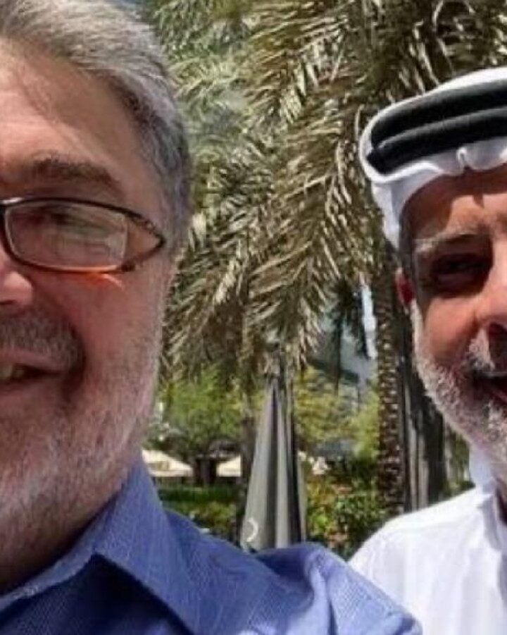 OurCrowd CEO Jon Medved in Abu Dhabi with Dr. Sabah al Binali, senior executive officer of OurCrowd Arabia. Photo courtesy of OurCrowd