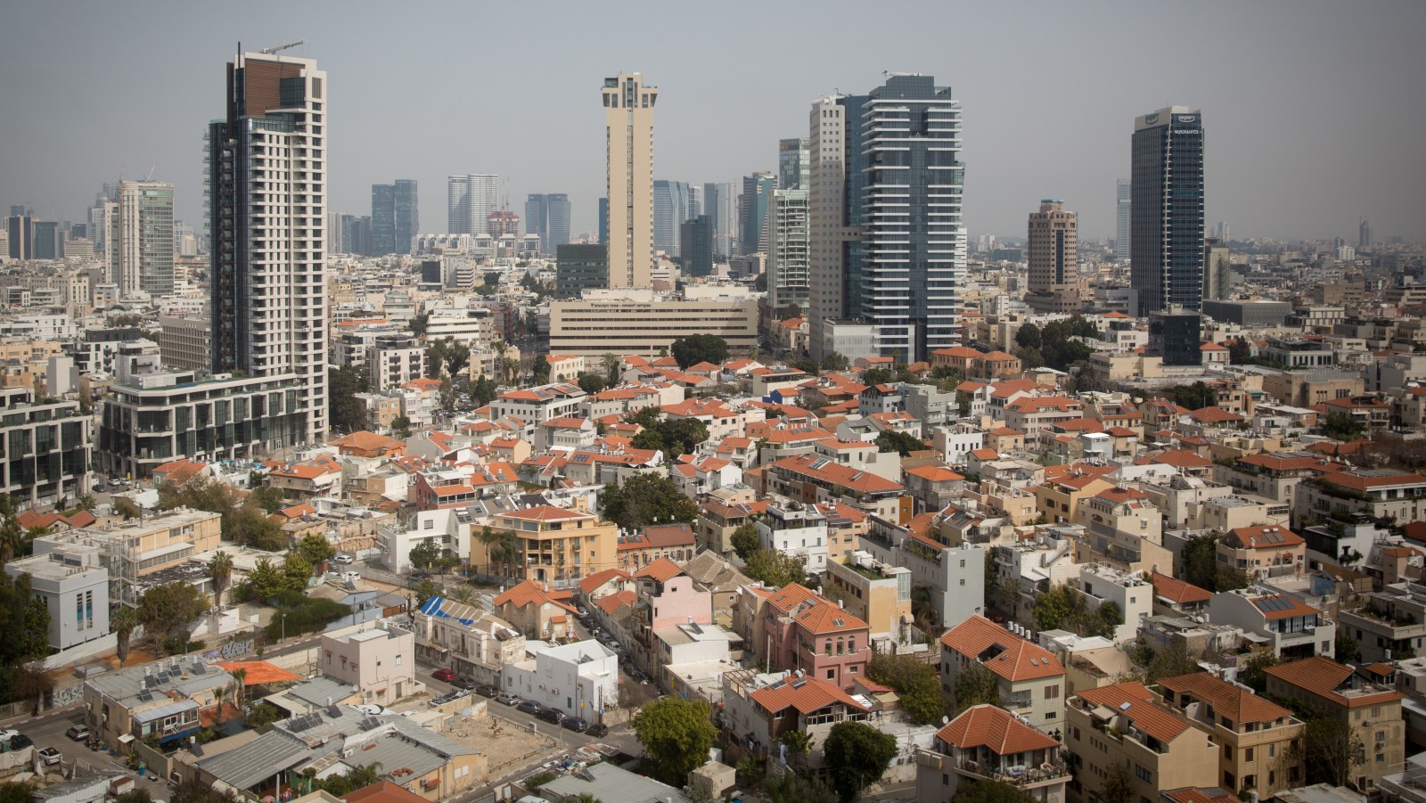 Overview of the expensive Neve Tzedek neighborhood in Tel Aviv, March 2021. Photo by Miriam Alster/FLASH90