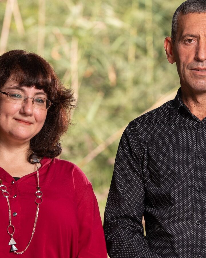 Yehudit Bloch, left, and Dr. Abed Azab at Ben-Gurion University of the Negev. Photo by Shay Shmueli/BGU
