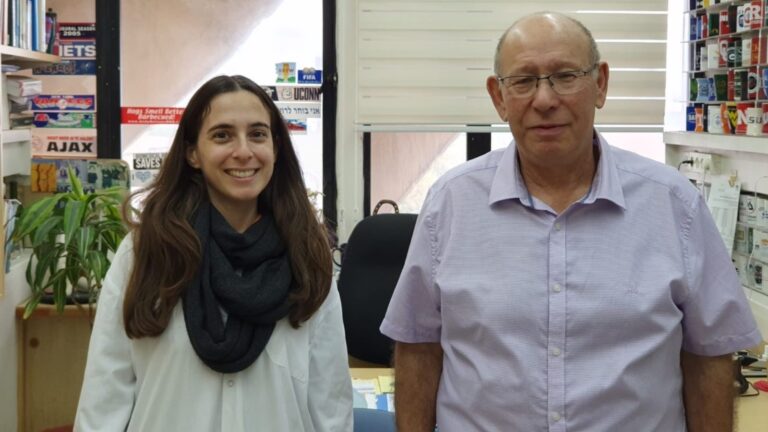 Prof. Chaim Pick and PhD student Meirav Har-Even Kerzhner. Photo courtesy of Tel Aviv University