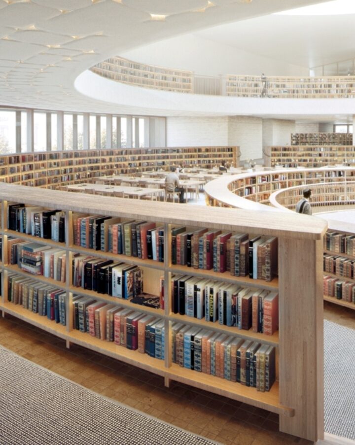 A rendering of the reading room at the new National Library of Israel campus in Jerusalem. Image © Herzog & de Meuron; Mann-Shinar Architects, Executive Architect