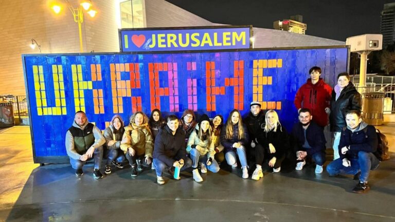 A Birthright Israel group from Ukraine traveling in Israel in February 2022. Photo courtesy of Birthright Israel