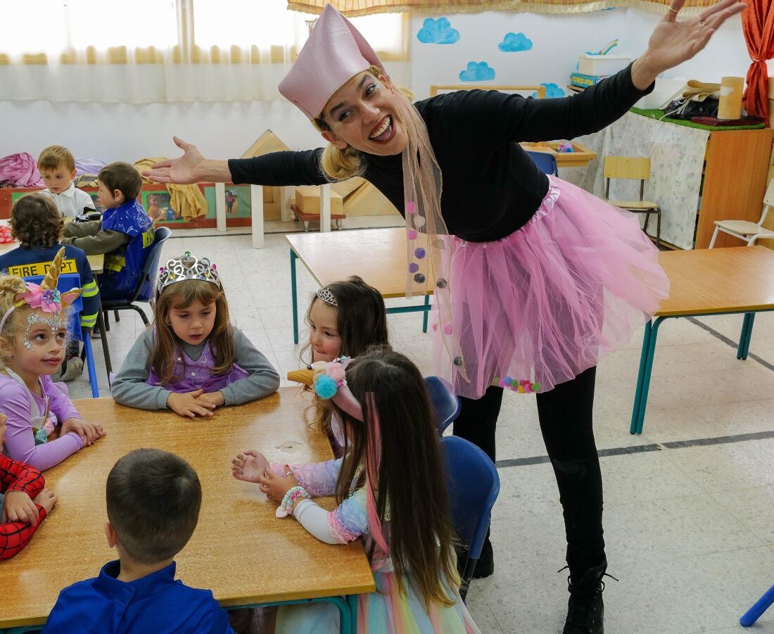 A kindergarten in Katzrin, Golan Heights, on March 15, 2022. Photo by Michael Giladi/Flash90
