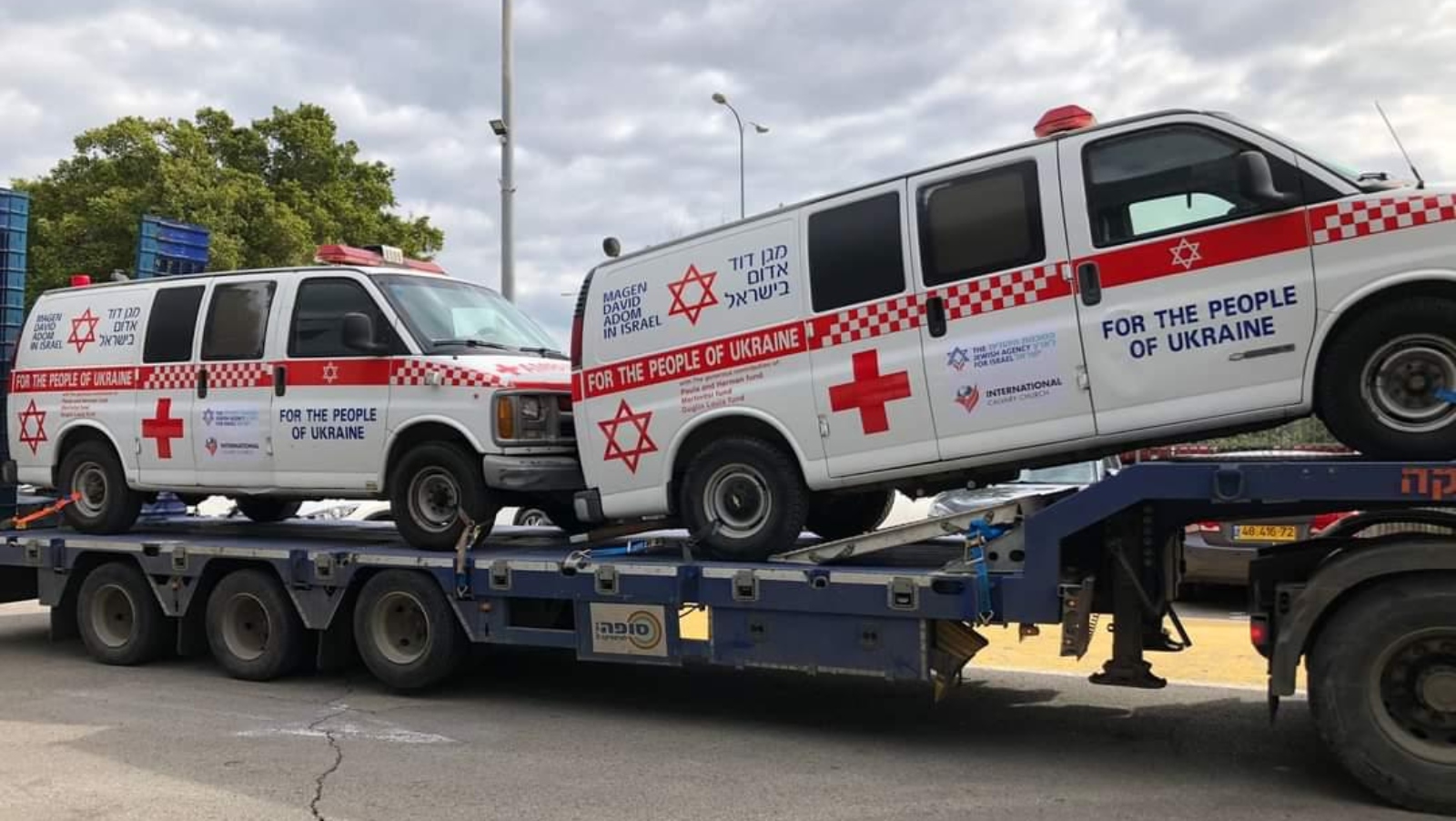 Magen David Adom armored ambulances make their way to Ukraine to help evacuate the wounded from the warzone. Photo courtesy of MDA