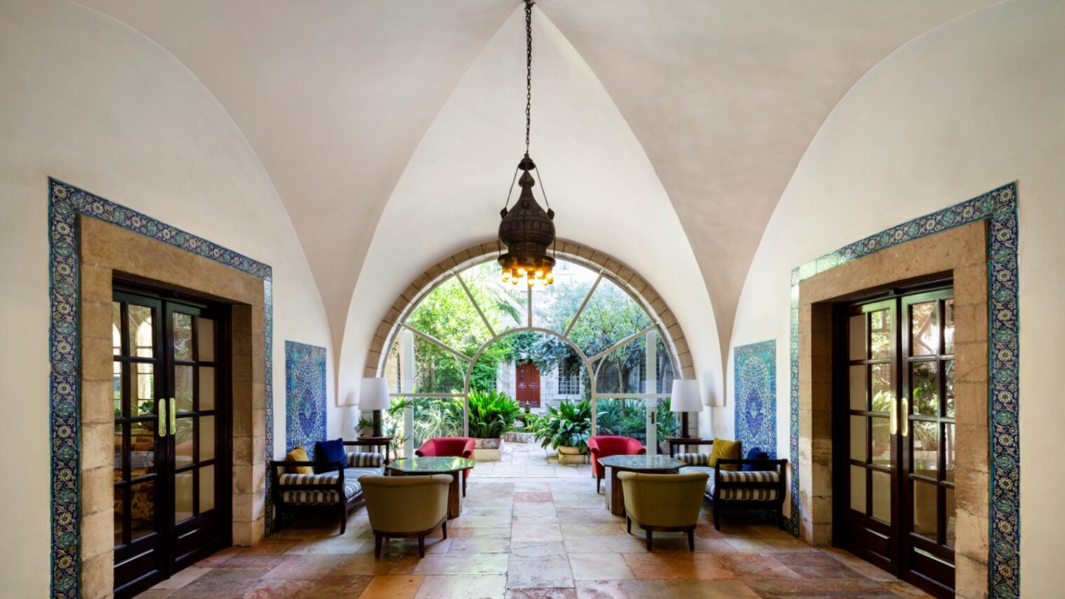 The hotel’s foyer has a domed ceiling and Armenian mosaics. Photo by Mikaela Burstow