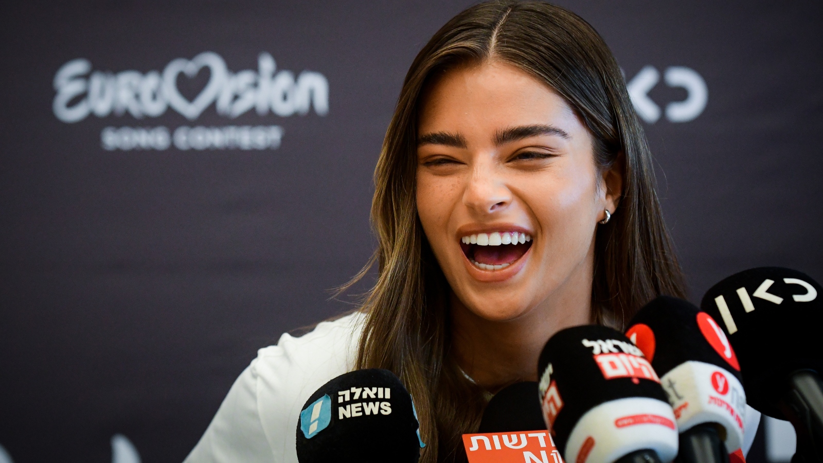 Israeli singer Noa Kirel at a press conference in Tel Aviv on August 10, 2022, announcing her as Israelâ€™s contestant in the 2023 Eurovision Song Contest. Photo by Avshalom Sassoni/Flash90