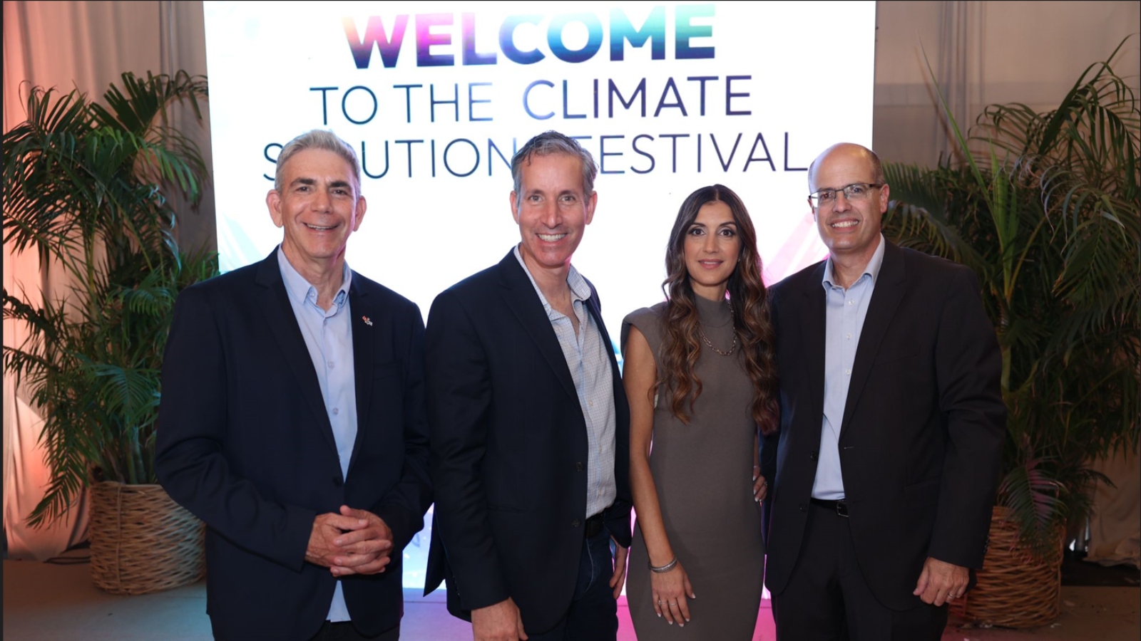 From left, Dr. Doron Markel, Chief Scientist KKL-JNF; Jeff Hart, Executive Chair of the Climate Solutions Prize; Galit Levi, Chief Officer Climate Solution Prize; Avi Hasson, CEO of Start-Up Nation Central. Photo by Eliran Avital