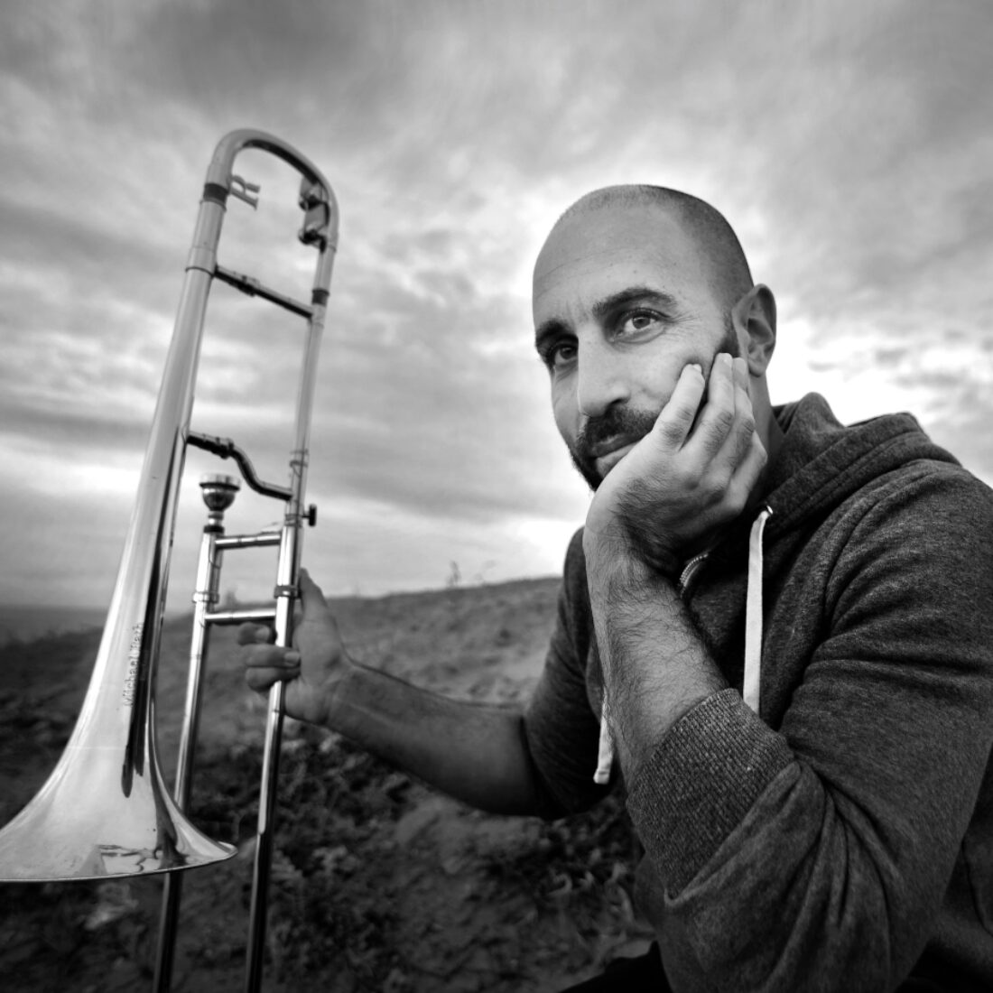 Trombone player Yonatan Voltzok, CEO of Pannonica Jazz foundation. Photo by Noam Niv