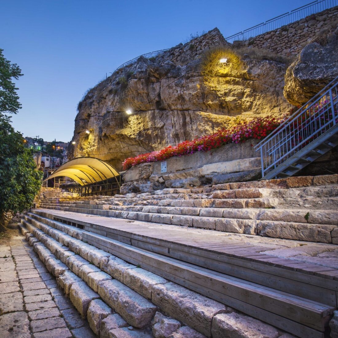 The northern perimeter of the Pool of Siloam. Photo by Koby Harati/City of David Archives