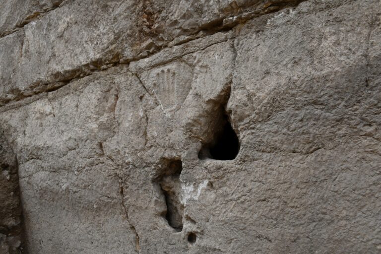 Mysterious handprint excavated in ancient Jerusalem moat