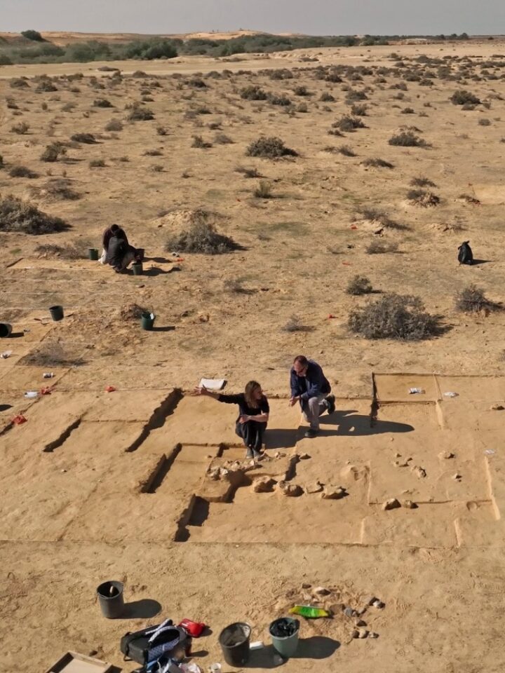 The excavations in the Nitzana dunes that uncovered the ancient campsite and ostrich eggs. Photo by Emil Aladjem/Israel Antiquities Authority