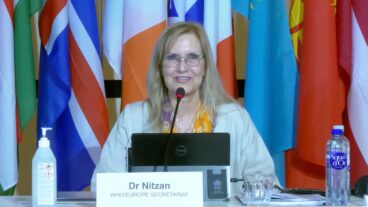 Dr. Dorit Nitzan speaking before the WHO European Regional Committee. Photo courtesy of Dorit Nitzan
