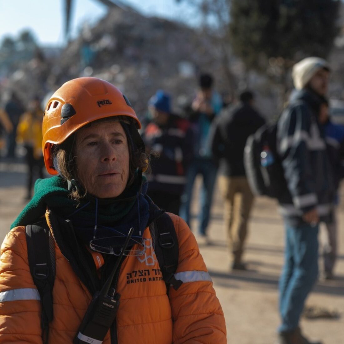 United Hatzalah volunteer psychotrauma expert Sophie Donio in Turkey. Photo courtesy of UH