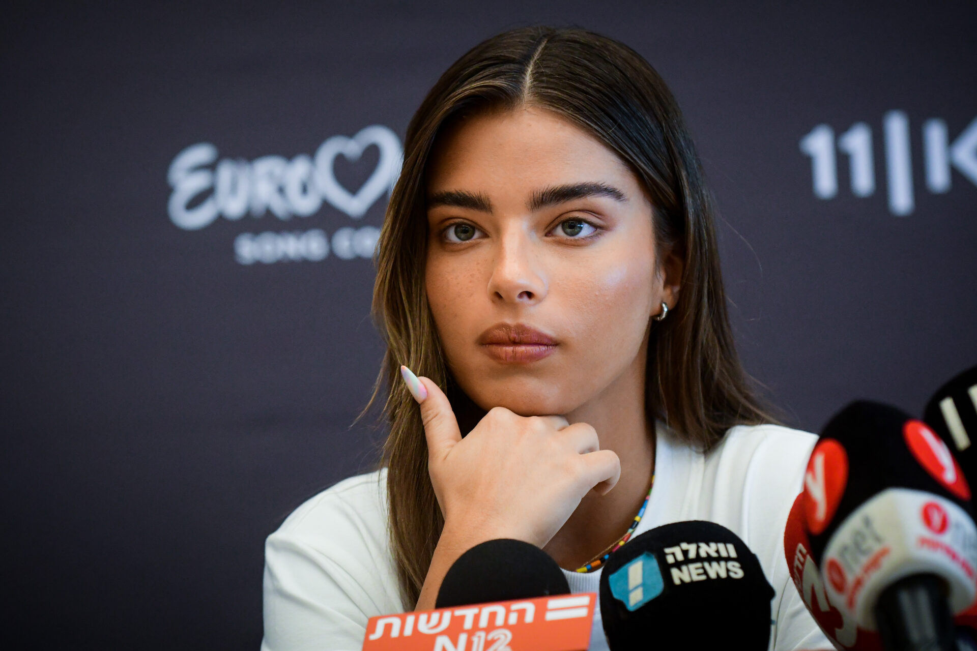 Noa Kirel announces that she will represent Israel in the 2023 Eurovision Song Contest at a press conference on August 10, 2022. Photo by Avshalom Sassoni/Flash90