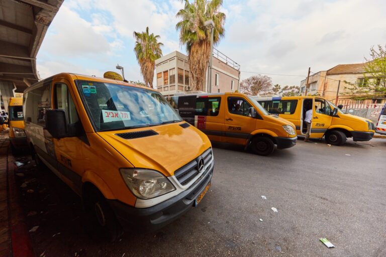 Taxi vans in Tel Aviv. Photo by rasika108 via Shutterstock.com 