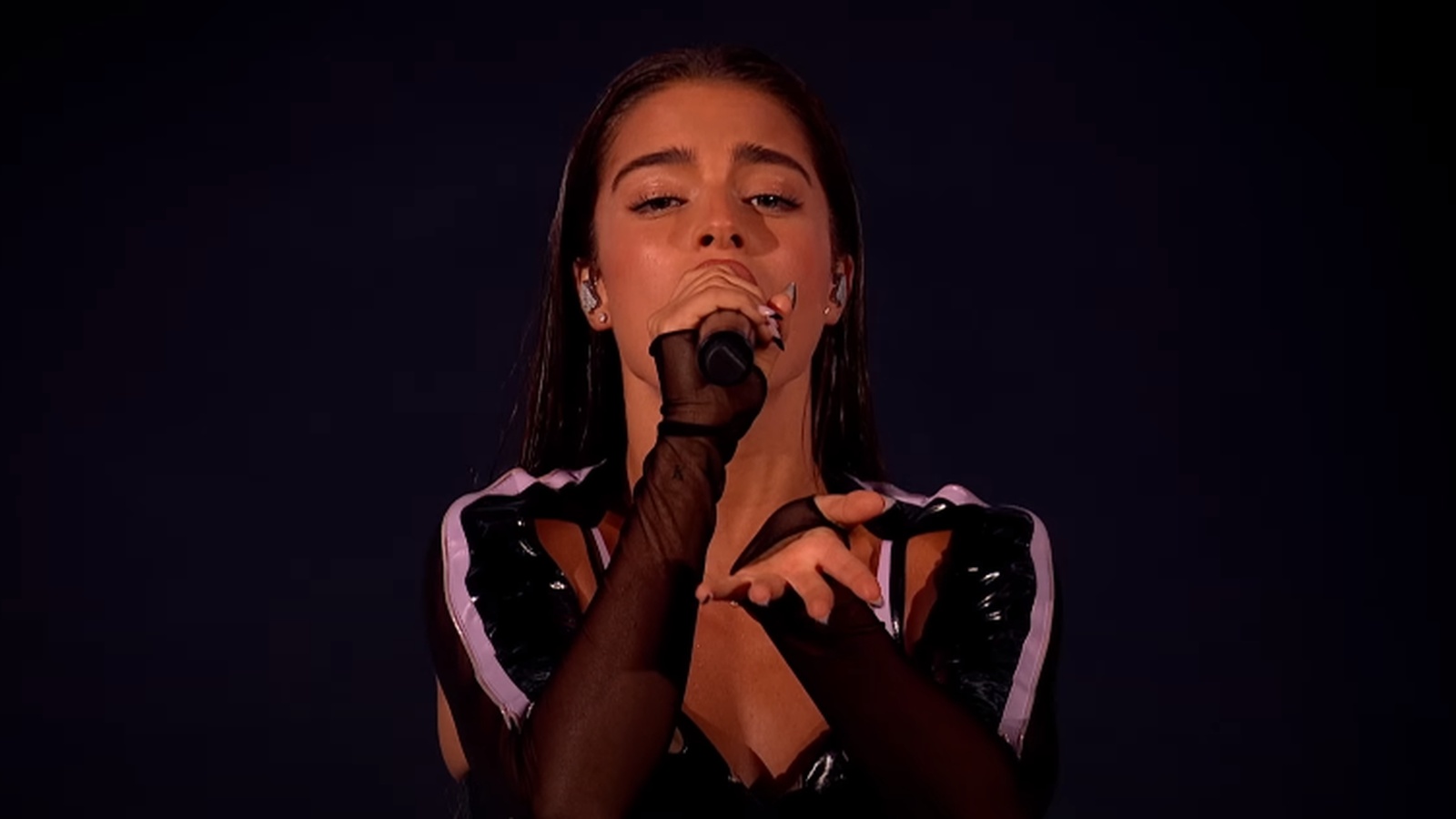 Noa Kirel performing â€œUnicorn.â€� Screenshot from Eurovison official video