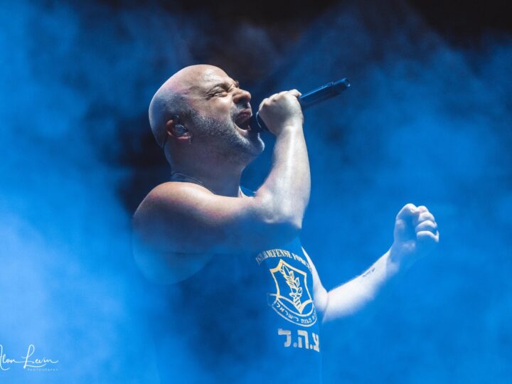 David Draiman during a Disturbed concert. Photo by Alon Levin