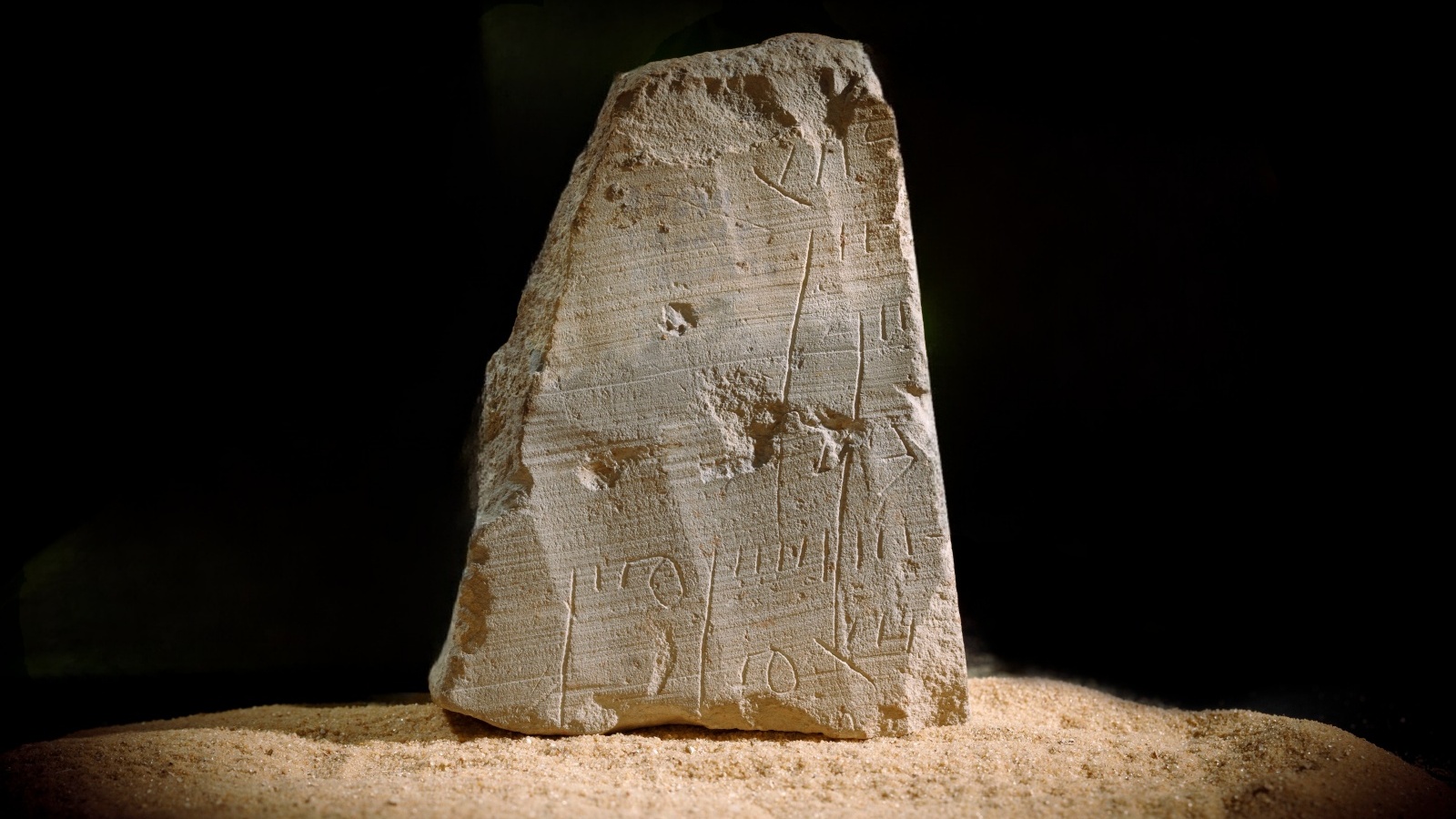 The inscription carrying a 2,000-year-old financial record unearthed in Jerusalem. Photo by Eliyahu Yanai/City of David
