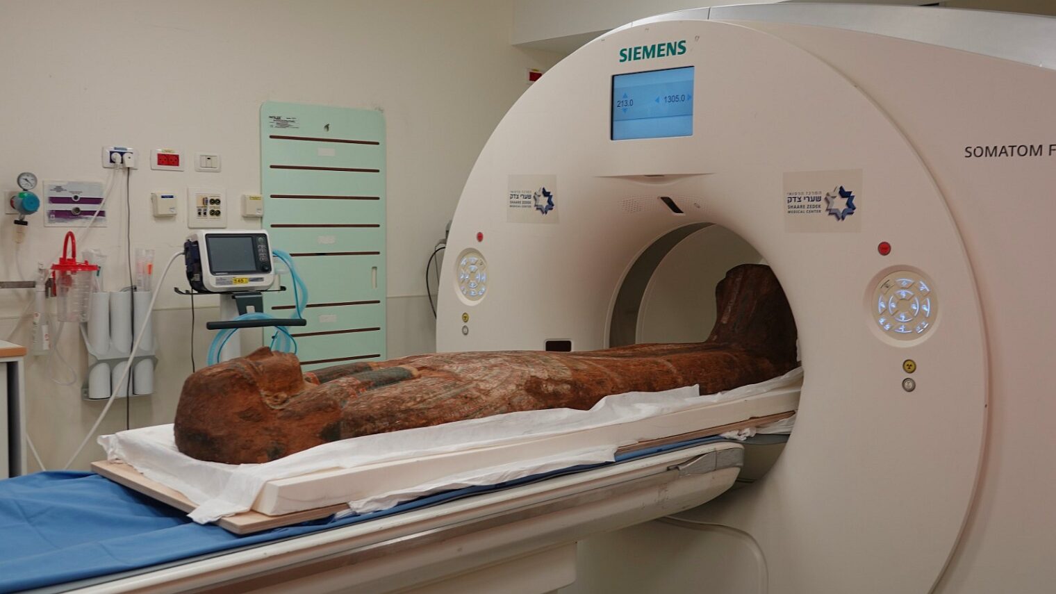 An unusual CT patient at Shaare Zedek Medical Center. Photo courtesy of Shaare Zedek Medical Center