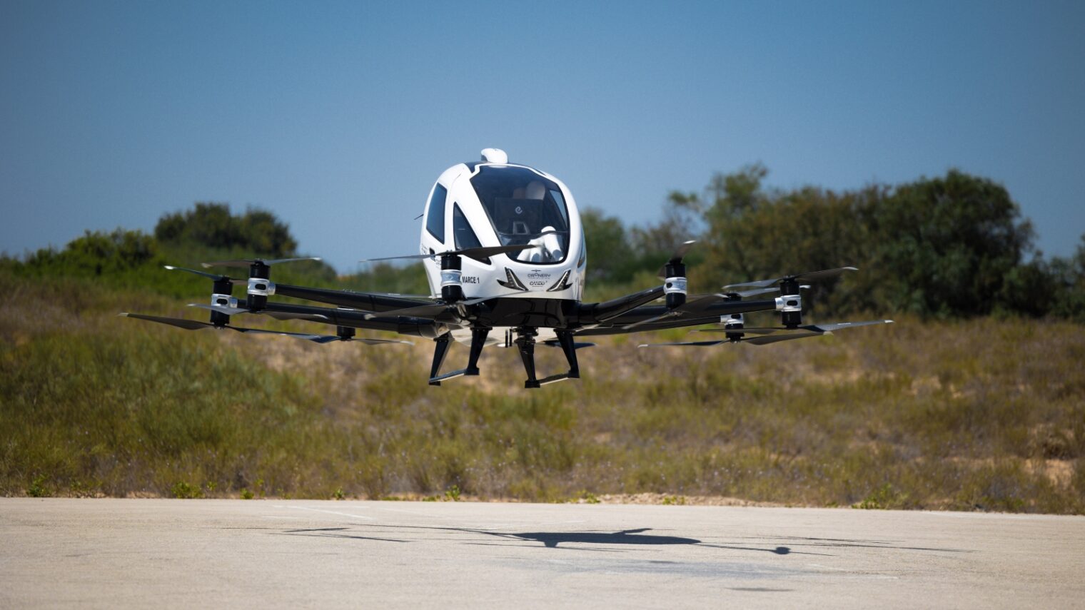 A UAV takes flight during the Israel National Drone Initiative demo on June 5, 2023. Photo by Mark Nomdar