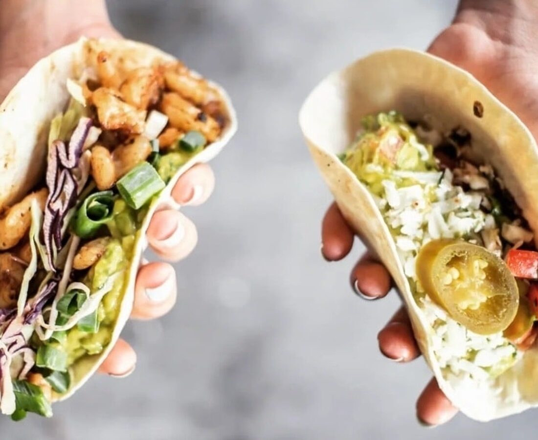 A delicious pair of tacos from TaquerÃ­a in Tel Aviv. Photo courtesy of Taqueria