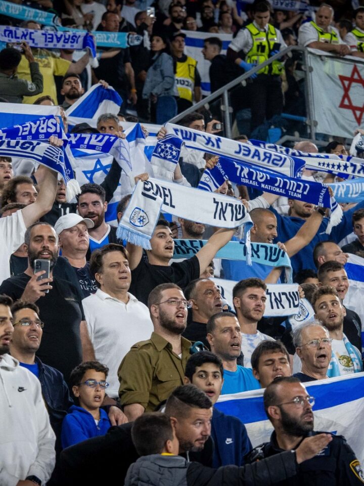 Israeli soccer fans in Jerusalem, June 19, 2023. Photo by Oren Ben Hakoon/Flash90