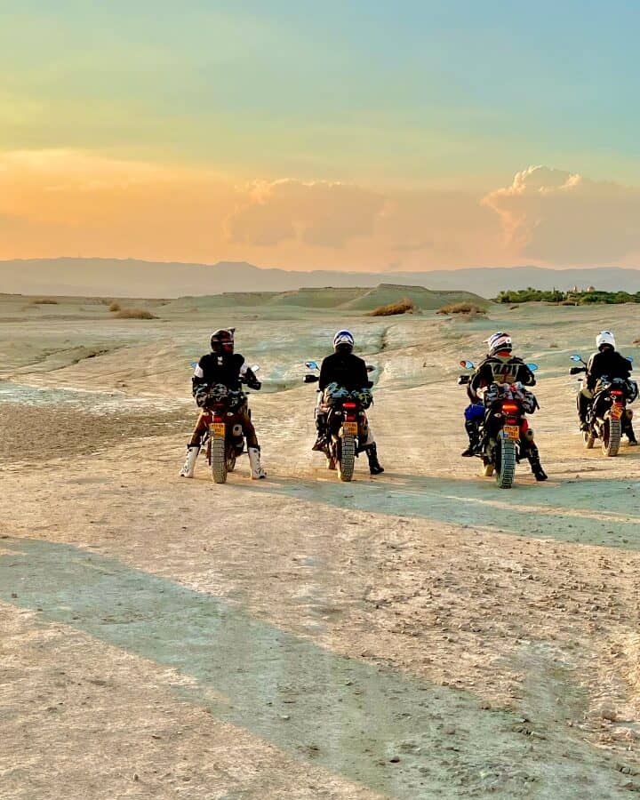 Motorcycling in the Jordan Valley. Photo by Raz Tsafrir