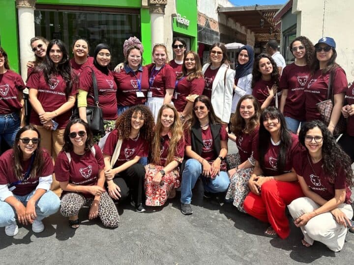 The first FemForward MENA cohort of Moroccan women, together with Israeli mentors and facilitators. Photo courtesy of FemForward.