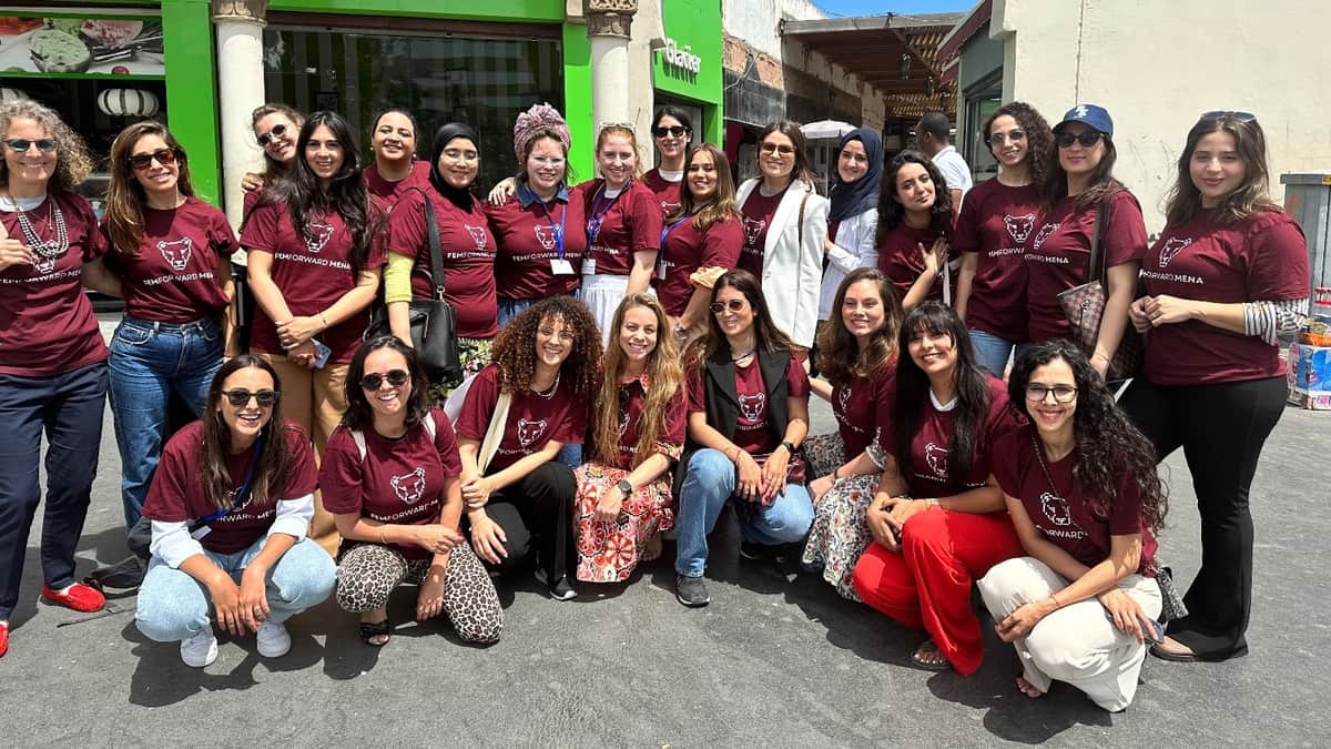 The first FemForward MENA cohort of Moroccan women, together with Israeli mentors and facilitators. Photo courtesy of FemForward.