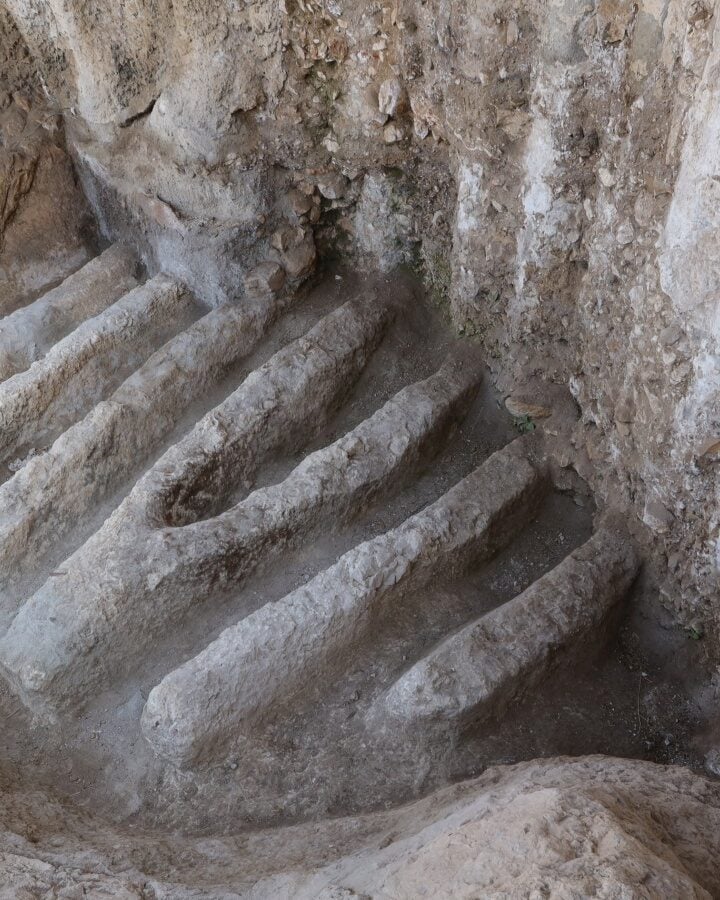The northern channels discovered in the City of David. Photo by Eliyahu Yanai/City of David