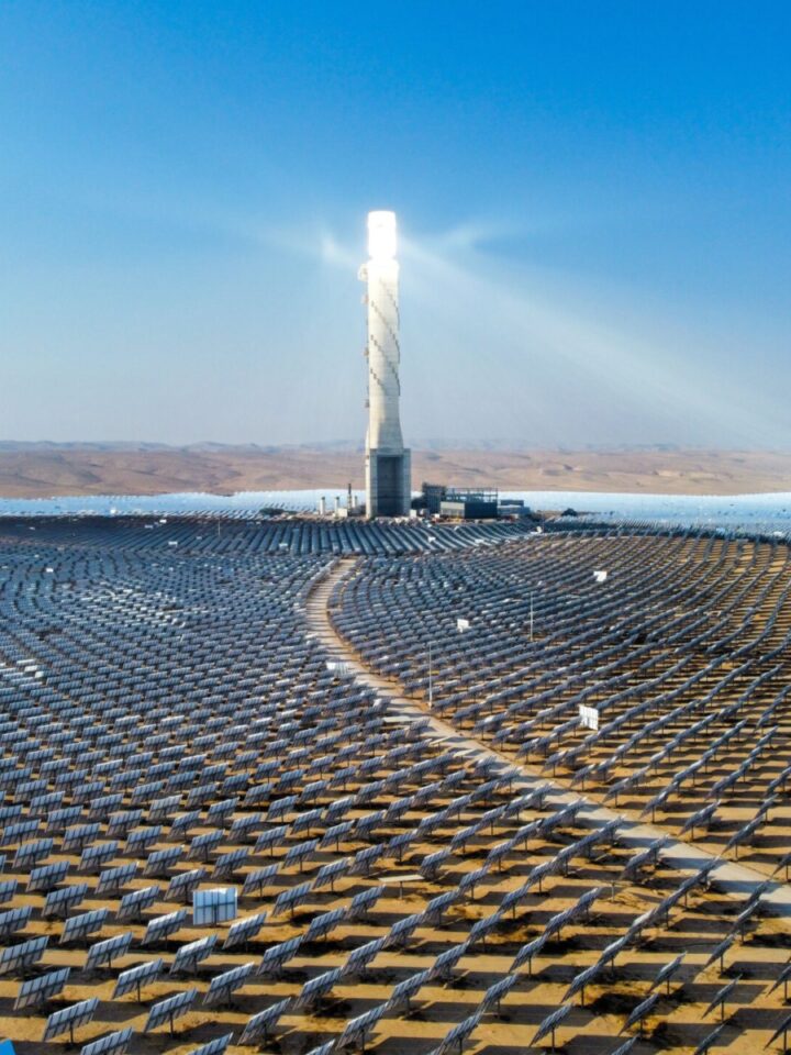 A beacon of light in the desert. Solar electro power station Ashalim in the Negev Desert. Photo courtesy of Shutterstock