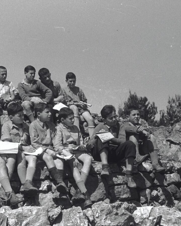 Children who immigrated from Tehran study in Jerusalem in 1943. Photo by Lazer Doner/KKL-JNF Archives