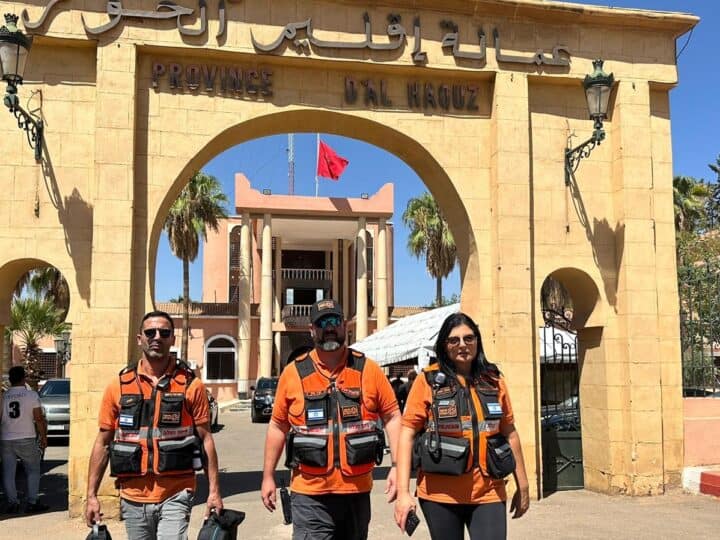 Members of United Hatzalah's advanced team leaving Marrakech and heading to the disaster zone, September 10, 2023. Photo courtesy of UH