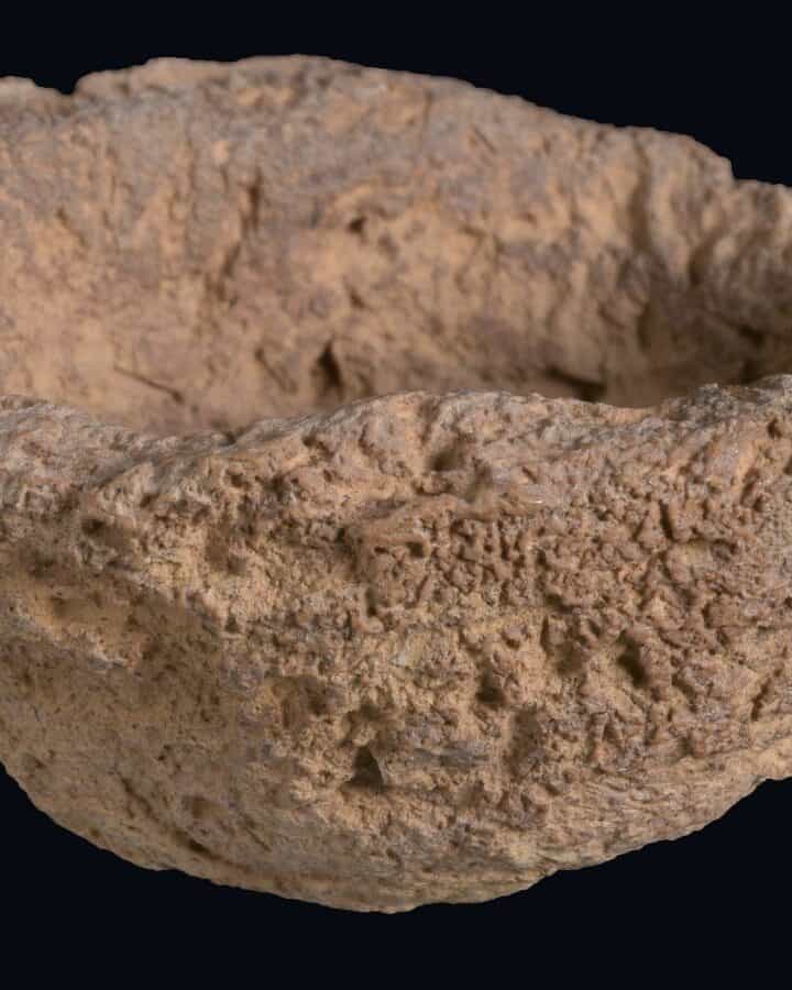 Clay rattle fragment. Photo by Clara Amit/Israel Antiquities Authority.