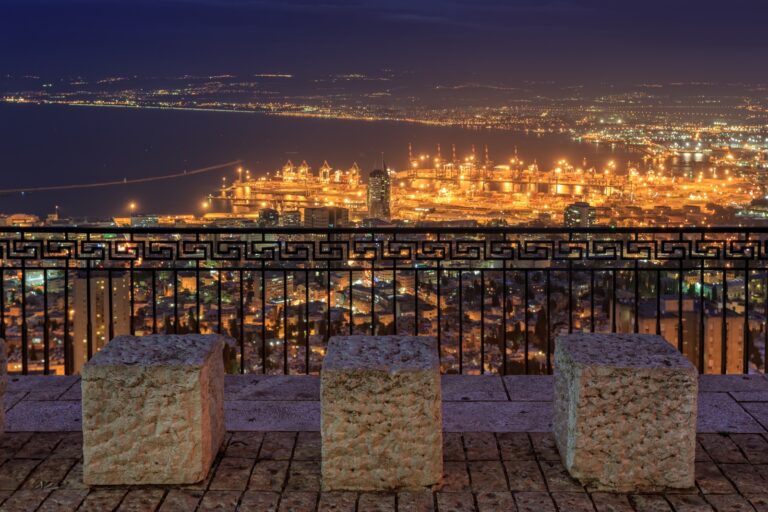 Haifa view at night from the Louis Promenade. Photo by Roka via Shutterstock.com