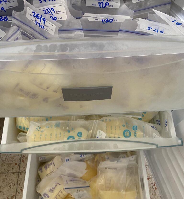 Dr. Yasmin Farhadian took this picture of her pumped breastmilk. She donated all 20 liters to feed Hamas victims’ babies.