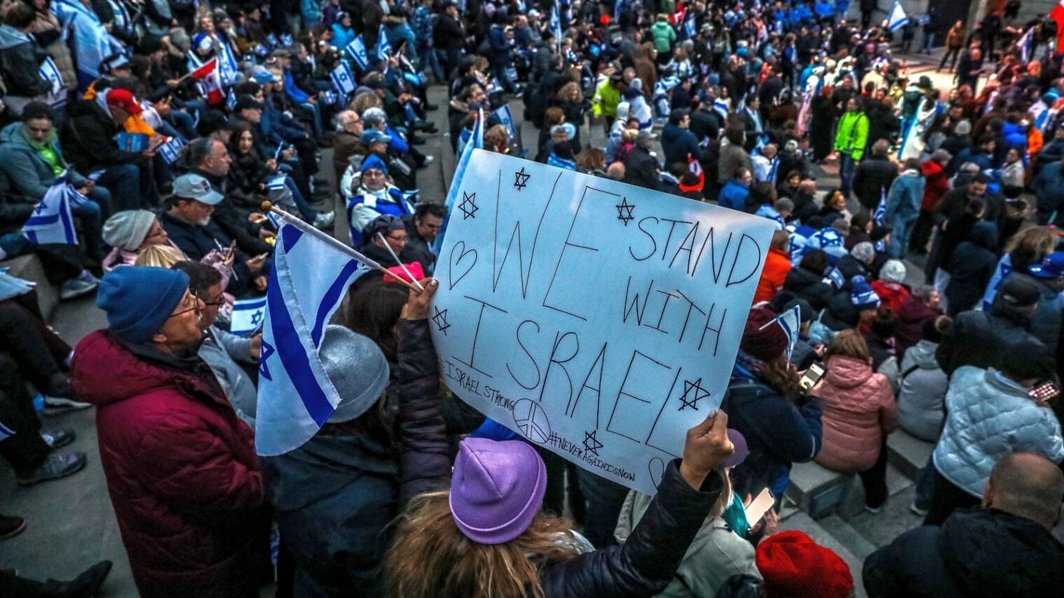 More than 35,000 people attend a rally in support of Israel, in Toronto, Canada on October 9, 2023. Photo by Doron Horowitz/FLASH90