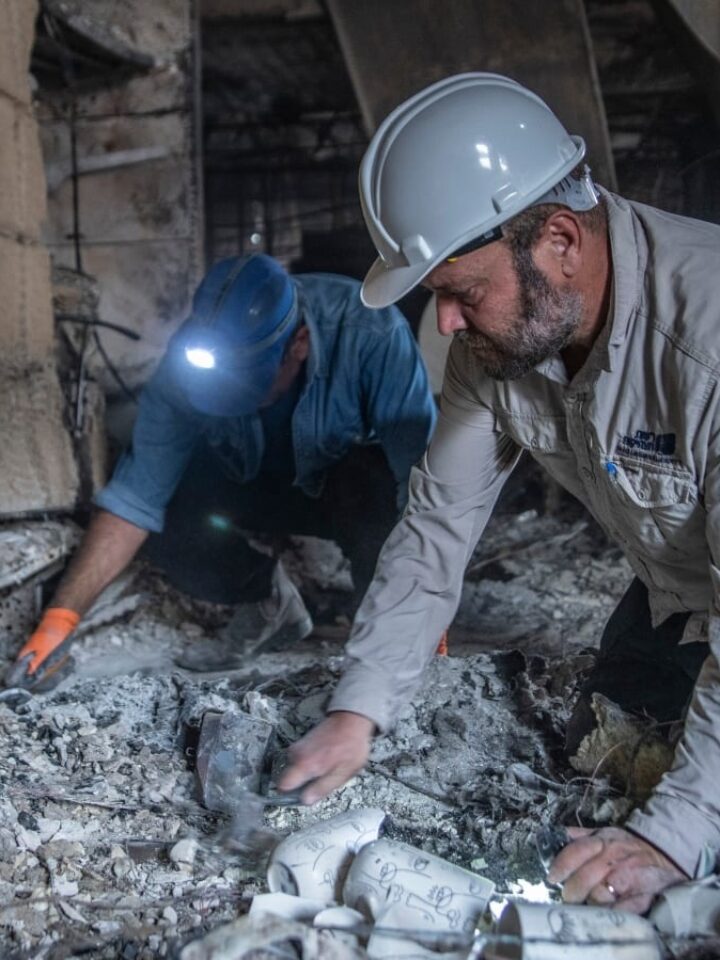 Archeologists are using methods from ancient sites to look for evidence of missing persons in the wreckage of Gaza border communities. Photo by Shai Halevi/Israel Antiquities Authority