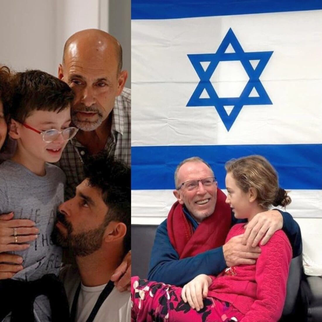 From left, nine-year-old Ehud Munder, nine-year-old Emily Hand and six-year-old Emilia Aloni were released from Hamas captivity. Photos courtesy of Schneider Children’s Hospital and IDF Spokesperson’s Unit