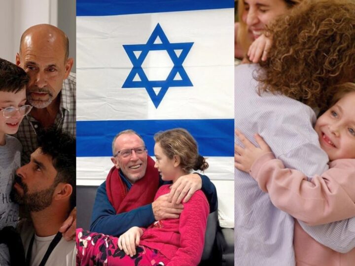 From left, nine-year-old Ehud Munder, nine-year-old Emily Hand and six-year-old Emilia Aloni were released from Hamas captivity. Photos courtesy of Schneider Childrenâ€™s Hospital and IDF Spokespersonâ€™s Unit
