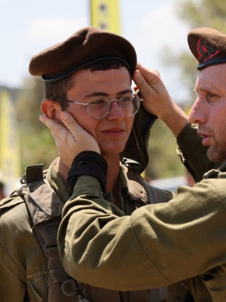 Matan Abergil at his beret ceremony. Photo by Dima Bullet/Facebook
