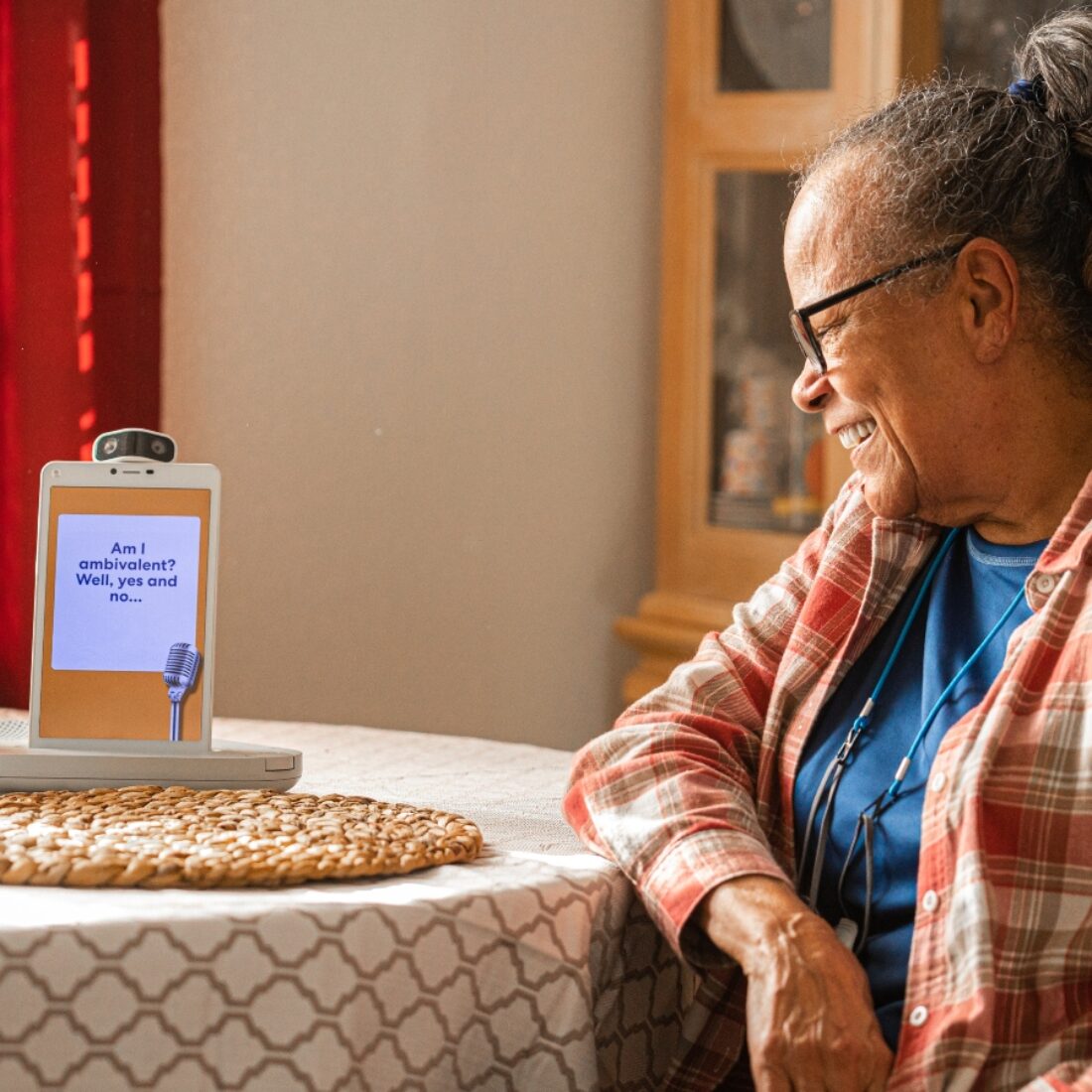 Elders use ElliQ for companionship, communication and health reminders. Photo courtesy of Intuition Robotics